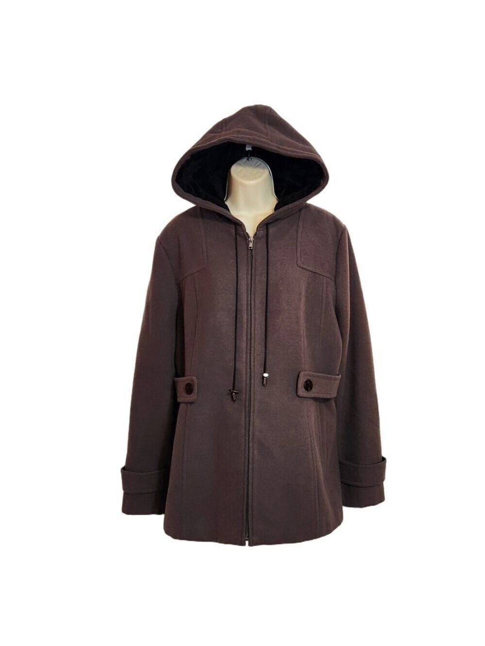 Covington Brown Quilted Hooded Jacket Large